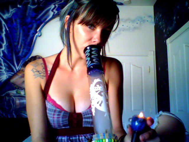 girl smoking a bong 2
