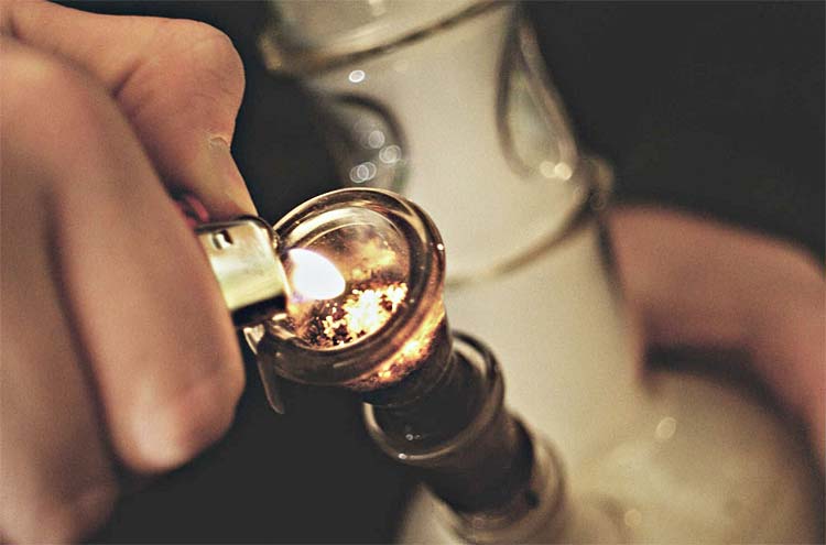 lighting a bong