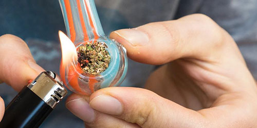 smoking a bowl